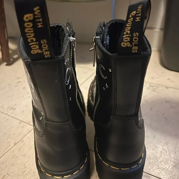 Dr. Martens Jadon Celestial Moth Embroidered Platform Boot Black - Picture 4 of 5